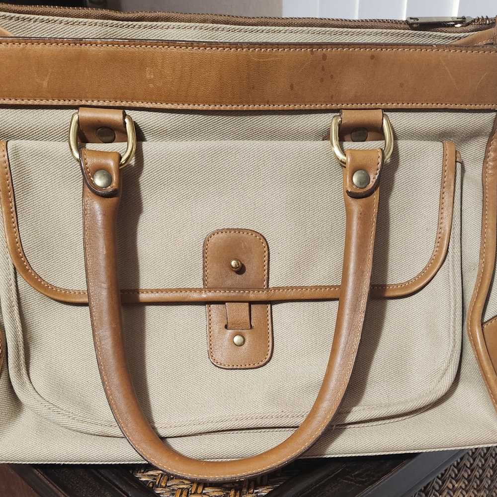 Ghurka The Runabout No.9 Tan Leather Bag with Embossed Logo